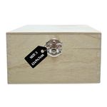 Filoro Plain Wooden Box Hinged Lid for Memory Keepsake Storage - Paint Decorate Customise for Creative DIY Craft - Trinket Jewellery Treasure Chest - Silver Clasp Lock – Medium Size 3 (16 x 12 x 9cm)