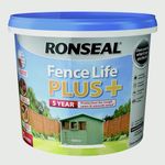 SAVING HUB Fence Paint 5L - Garden Shed Paint, Furniture Paint - Outdoor Exterior Wood Paint - Used On Rough Swan & Smooth Planed Wood - Sheds & Fences Life Plus - Dry in 4 Hours (Willow)