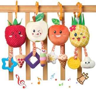 OR OR TU Baby Toys for 3 6 9 12 Months, Hanging Toys Fruit Rattles Infant Newborn Stroller Mobile Toys Car Seat Crib Plush Wind Chime for Boys Girls