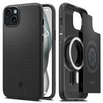 Spigen Mag Armor Magfit Back Cover Case Compatible with iPhone 15/14/13 (TPU + Poly Carbonate | Matte Black)