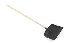 EarlyGrow MPL50050 Large 1.25m Heavy Duty Plastic Shovel/Scoop with 28mm Diameter Wooden Shaft for Mucking out, Snow, Waste, Debris, Leaves and More (Black)