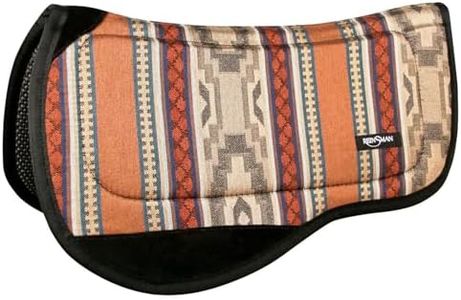 Reinsman Contoured Trail Pad with Breathable Non-Slip Tacky Too Bottom - Comfortable Durable Shock-Absorbing Stain/UV Resistant 30" L x 34" D Horse Saddle Pad with Spine Relief Channel - Corral Beige