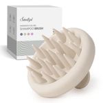 Sndyi Silicone Scalp Massager Shampoo Brush, Scalp Brush for Hair Growth and Head Massage, Scalp Scrubber/Exfoliator for Dandruff Removal, Silicone Hair Scalp Massager, Wet & Dry Use, Oatmeal