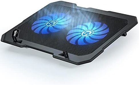 TopMate C302 Laptop Cooling Pad Ultra Slim Notebook Cooler, Laptop Fan Cooling Stand with 2 Quiet Big Fans Blue LED Light, Chill Mat with Built-in USB Cable Plug and Play, for 10-15.6 Inch Laptops