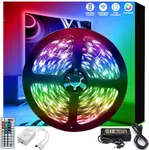 LETOUR LED Strip Lights RGB Color Changing 16.4Ft 5m with 44 Keys Remote Controller 12V Power Supply 300 LEDs Tape Lights 5050 RGB Kit for Bedroom/Living Room/Kitchen/DIY Decoration/Party