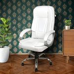 MRC EXECUTIVE CHAIRS ALWAYS INSPIRING MORE Mrc Executive M164 High Back Leatherette Swivel Office Revolving Chair with Strong Chrome Stand and Heavy Tilting Mechanism (White, High Back)