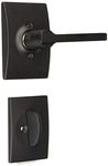 Schlage F94-LAT-CEN Latitude Dummy Interior Pack with Deadbolt Cover Plate and D, Matte Black