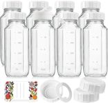 8 Pack 16 Oz Reusable Glass Milk Bo