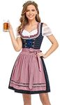 HiZiTi Oktoberfest Costumes Women Dirndl Dresses 3 Pcs German Oktoberfest Dresses Bavarian Costume Beer Carnival Outfits