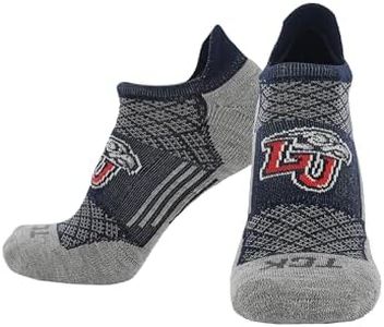 Liberty Flames Socks No Show Sock with Tab | Men’s Women’s Running Golf Performance Ankle Socks | NCAA Licensed College Fan Gameday Apparel Merchandise Gear (Large) - Liberty Flames,Large