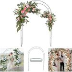 Adorox 7.5 Ft Metal Arch Wedding Garden Bridal Party Decoration Arbor (1, Green 1 PC)