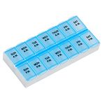 Ezy Dose Weekly (7-Day) AM/PM Pill Organizer, Vitamin Case, and Medicine Box, Medium Compartments, 2 Times a Day, Blue