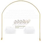 LANGXUN 7.8Ft Large Size Metal Gold Semi-Circular Balloon Arch Stand with Bases for Wedding, Bridal, Indoor Outdoor Birthday Party Decoration Arbor (Gold)