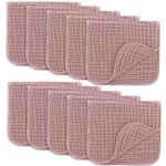 Comfy Cubs Muslin Burp Cloths Set Large 100% Cotton Washcloths for Babies, Baby Essentials 6 Layers Extra Absorbent and Soft Boys & Girls Baby Rags for Newborn Registry (Mauve, 10-Pack, 50 X 25 cm)