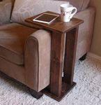 Umark Sofa Chair Arm Rest Tray Table Stand Solid Sheesham Wood (Brown)