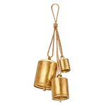 KPCB Tech Christmas Jingle Bells Wind Chimes Hanging Harmony Bells Garden Set of 3 Antique Brass Bells