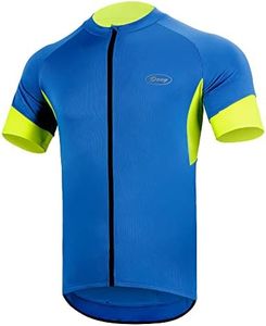 CGLRybO Cycling Bike Jersey for Men Short Sleeve Bike Bicycle Shirts Biking Clothing Breathable Quick-Dry Shirt with Pockets Blue