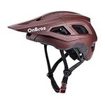 Mountain Bike Helmet with Visor-OnBros Bike Helmets for Men and Women, Helmets for Adults to Youth Bicycle Helmet Road Bike Helmet Safe and Comfortable (Brown)