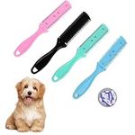 JNAWA 4 Pieces Pet Dog Cat Hair Trimmer Pet Double Sided Hair Styling Razor Comb Professional Hair Thinner Comb for Dogs Cats Hair Pet Supplies