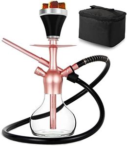 REANICE 14"Shisha Shisha juego de cachimba, cachimba premium portátil con funda protectora, silicona acero inoxidable cáscara de humo, acero inoxidable rejilla de carbón