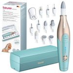 Beurer MP84UK Rechargeable Manicure and Pedicure Set Cordless Electric Nail File with 10 Attachments and Powerful Battery Nail Drill with Practical Charging and Storage case for at-Home use