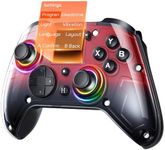 GUSGU G7 Wireless Gaming Controller with Interactive Screen, 1000Hz Polling Rate, Hall Joysticks & Triggers, 4 Programmable Buttons, Compatible with PC, Switch, PS4, iOS, Android, Red