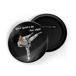 dhcrafts Pin Badges Sports Multicolour Your Spirit is The True Shield Karate Glossy Finish Design Pack of 1