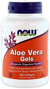 NOW Aloe Vera Gels, 10000mg, 100 Softgels (Pack of 3)