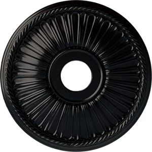 Ekena Millwork CM20BE1BLF Berkshire Ceiling Medallion, Jet Black