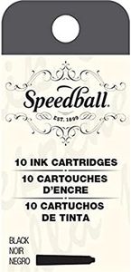 Speedball 002905 Fountain Pen Ink Cartridges Set - Cartridges for Speedball Fountain Pens -10 Black Cartridges