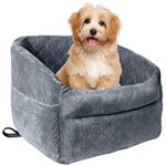 GL GLENSLAVE Dog Car Seat for Small Dogs, Upgrade Dog Booster Seat,Detachable and Washable Pet Car Seats with Thick Cushion Safety Leash and Storage Pockets