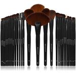 SHANY Professional Brush Set with Leather-Look Pouch, 32 Count Goat & Badger