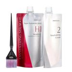 Crystallizing Straight Rebonding Hair Straightener (H1) + Neutralizing Emulsion (#2) SET bundle with SOFIA BY ODE Hair Brush, White