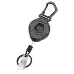 MNGARISTA Retractable Keychain, Heavy Duty Carabiner Badge Holder, Tactical ID Badge Reel with 31.5” Steel Retractable Cord, 8.0 oz