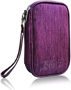 Electronic Organizer Bag Cable Organizer Travel Cord Organizer Case Pouch Portable Carrying Case for Charger Hard Drive Earphone USB SD Card (Purple)