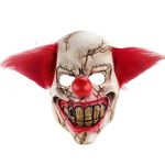 CHIKIXSON Scary Clown Latex halloween Mask, Scary Adult Halloween Clown Decorative Mask with Red Hair for Halloween, Carnival and Horror Party