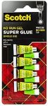 Scotch Single Use Super Glue No-Run Gel (SGAD-929) - 4 Tubes of 0.5g per Pack