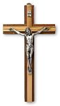 Biblegifts Crucifix 6" 15 cm Jesus on Wooden Cross Hanging Religious Christian Worship Symbol Mahogany & Olive Wood in Gift Box