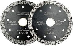 SHDIATOOL Diamond Saw Blade Porcelain Cutting Disc with Mesh Turbo for Tile Ceramic Granite Marble 2pcs Dia 4.5"/115mm