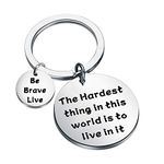 CENWA Buffy Quote Hardest Thing in This World is to Live in It Be Brave Live Keychain Buffy The Vampire Slayer Jewelry 90's Television Gifts (The Hardest K)