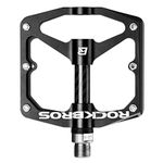 Rock BROS Mountain Bike Pedals Flat Bicycle Pedals 9/16 Lightweight Road Bike Pedals Carbon Fiber Sealed Bearing Flat Pedals for MTB