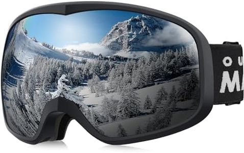 OutdoorMaster Owl Ski Goggles OTG, Snow Snowboard Goggles for Men Women Youth, Anti-Fog, 100% UV Protection
