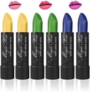 Magic Kiss Color Changing Matte 6 Piece Lipstick Set infused with Aloe Vera Made in USA (Colors of Aloha 4)