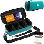 Quiver Time Teal Bolt Card Carrying Case - Durable Trading Card Storage Holder Ideal for TCG Cards, MTG, Deck Boxes, Includes Straps, Dividers and 100 Apollo Card Sleeves