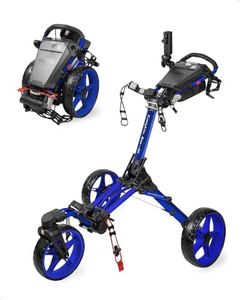 Caddytek CaddyLite Auto+360 Golf Push Cart - 4 Wheel Lightweight Foldable Golf Pushcart with Auto Folding, 360° Swivel Front Wheel, Aluminum Frame, EVA Wheels, Foot Brake, Umbrella & Drink Holder