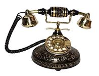 MOZO HUB Designer Brass Plain Vintage Rotary Dial Telephone, Antique Decorative Gift Item