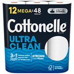 Cottonelle Ultra CleanCare Toilet Paper, 12 Mega Rolls, Strong Bath Tissue (12 Mega Rolls = 48 Regular Rolls)