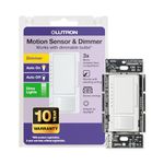 Lutron Maestro LED+ Motion Sensor Dimmer Switch | No Neutral Required | MSCL-OP153M-WH | White