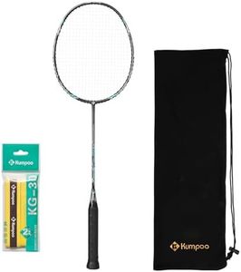KUMPOO Badminton Racket K520 PRO - 86g Lightweight Full Carbon Badminton Racquet, Max Tension is 28 lbs. (Black)
