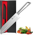 imarku Chef Knife Ultra Sharp Santoku Knife 7 Inch, High Carbon Stainless Steel Japanese Kitchen Knife with Hollow Edge | Seamless Ergonomic Handle, Gift Box for Meat/Vegetables/Tomatoes & Daily Prep